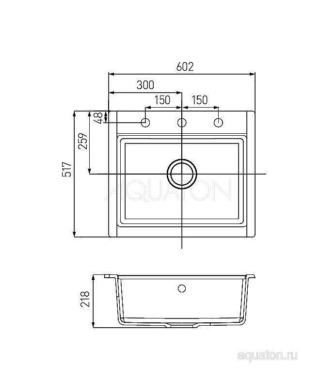 Мойка для кухни Акватон Делия 60 1A715232LD210 графит купить в интернет-магазине сантехники Sanbest