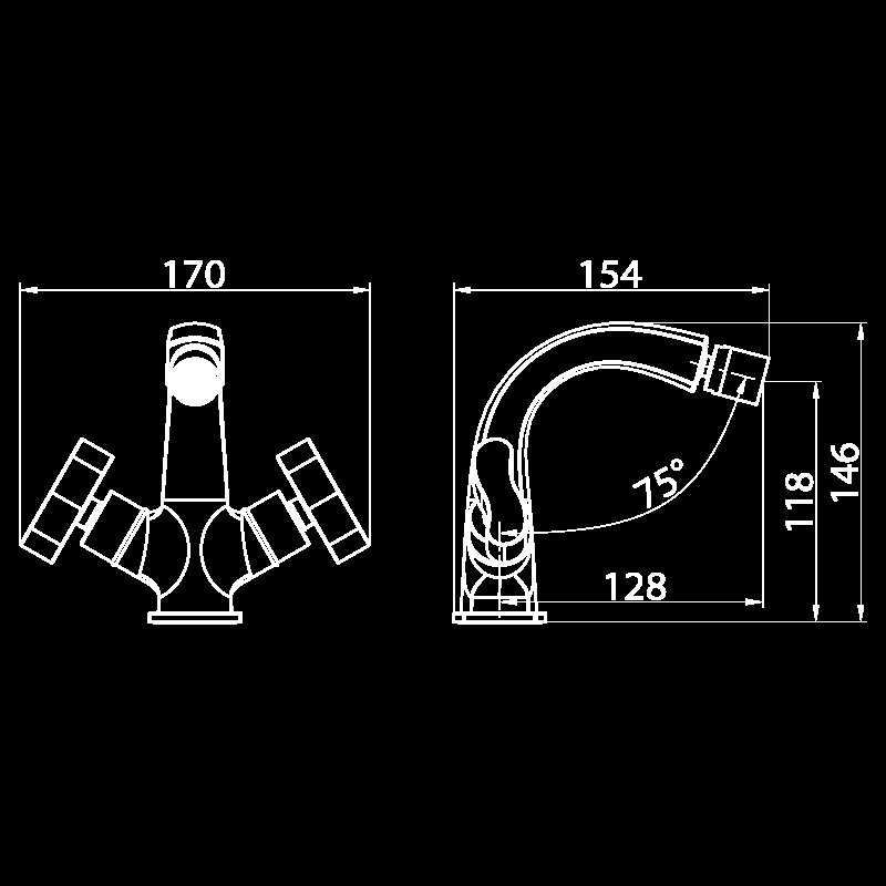 Смеситель для биде Elghansa New wave zeta 4907592 хром купить в интернет-магазине сантехники Sanbest