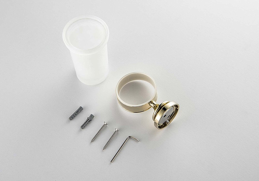 Стакан Aquatek Классик AQ4527PG стекло матовое/золото полированное купить в интернет-магазине сантехники Sanbest