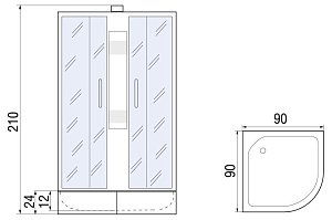 Душевая кабина River Rein 24 90x90 МТ без крыши купить в интернет-магазине Sanbest