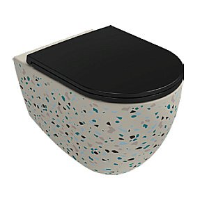 Унитаз подвесной Isvea Infinity 10NF02001SV-2K-TRZ слоновая кость матовый с декором, безободковый купить в интернет-магазине Sanbest