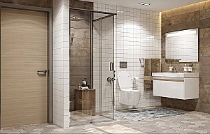 Душевой уголок Ambassador Queen 11011105 100x100 стекло прозрачное/профиль хром купить в интернет-магазине Sanbest