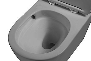 Унитаз подвесной Vincea Globo VT1-14STMG безободковый, смыв торнадо, с крышкой микролифт, серый матовый купить в интернет-магазине Sanbest