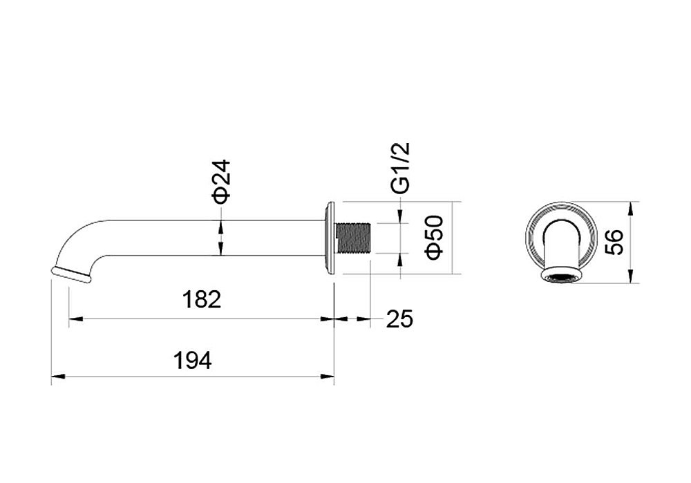 Излив для ванны Aquatek Классик AQ1541MB черный матовый купить в интернет-магазине сантехники Sanbest
