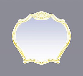Зеркало Misty Tiffany 100x90 белое сусальное золото в ванную от интернет-магазине сантехники Sanbest