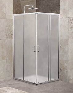 Душевой угол BelBagno UNIQUE-A-2-85/100-P-Cr 100х100 стекло текстурное/профиль хром купить в интернет-магазине Sanbest