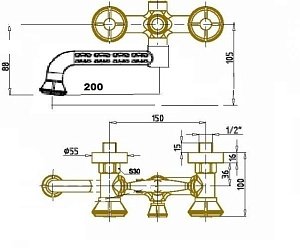 Душевая колонна Bronze de Luxe Royal 10121PF/1 купить в интернет-магазине сантехники Sanbest