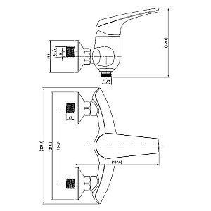 Смеситель для душа Aquanet Conte SD91387 купить в интернет-магазине сантехники Sanbest