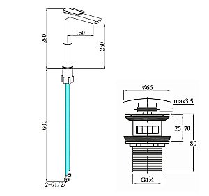 Смеситель для раковины Boch Mann COMO BG XL BM9632 черный/золото купить в интернет-магазине сантехники Sanbest