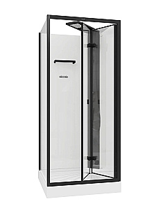 Душевая кабина Ceruttispa BELLA 11100 стекло прозрачное/профиль черный матовый купить в интернет-магазине Sanbest