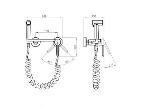 Гигиенический душ D&K Bayern DA1504545 черный матовый/хром купить в интернет-магазине сантехники Sanbest