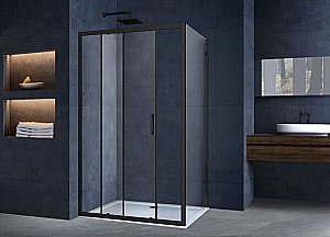 Душевой уголок Vincea Alpha VSR-3AL9012CLB 120x90 стекло прозрачное/профиль черный купить в интернет-магазине Sanbest