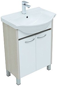 Тумба с раковиной Aquanet Донна 273996 60 белый дуб/белый для ванной в интернет-магазине Sanbest