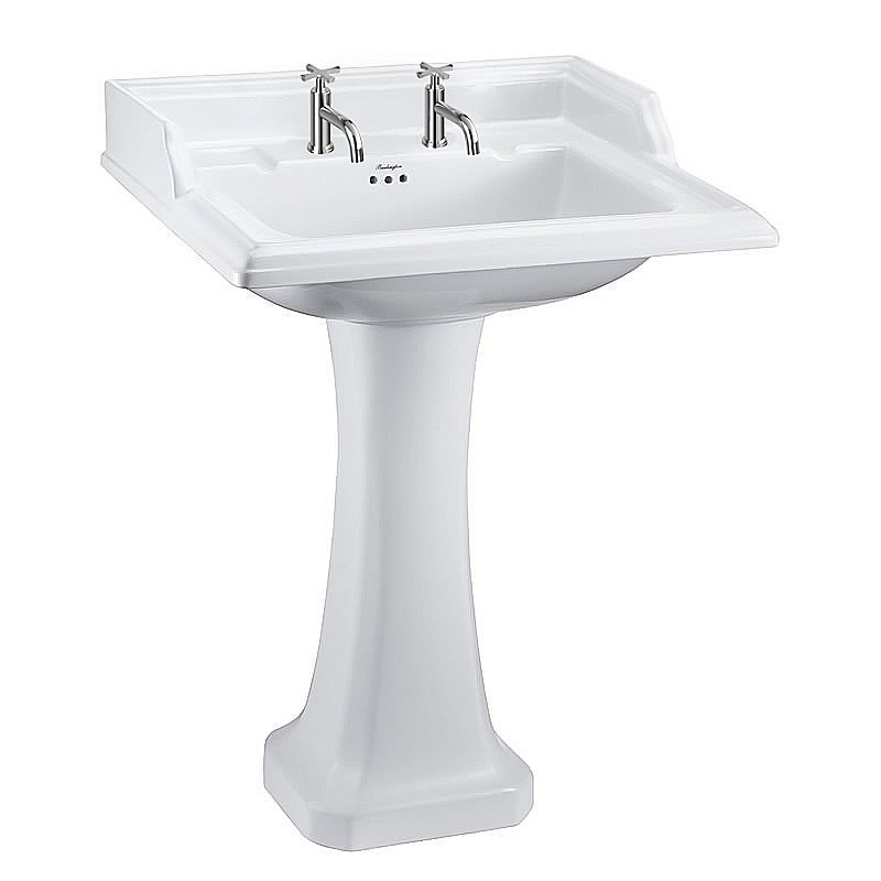 Раковина на пьедестале Burlington Classic 65 B15 2TH-P6 белая купить в интернет-магазине Sanbest