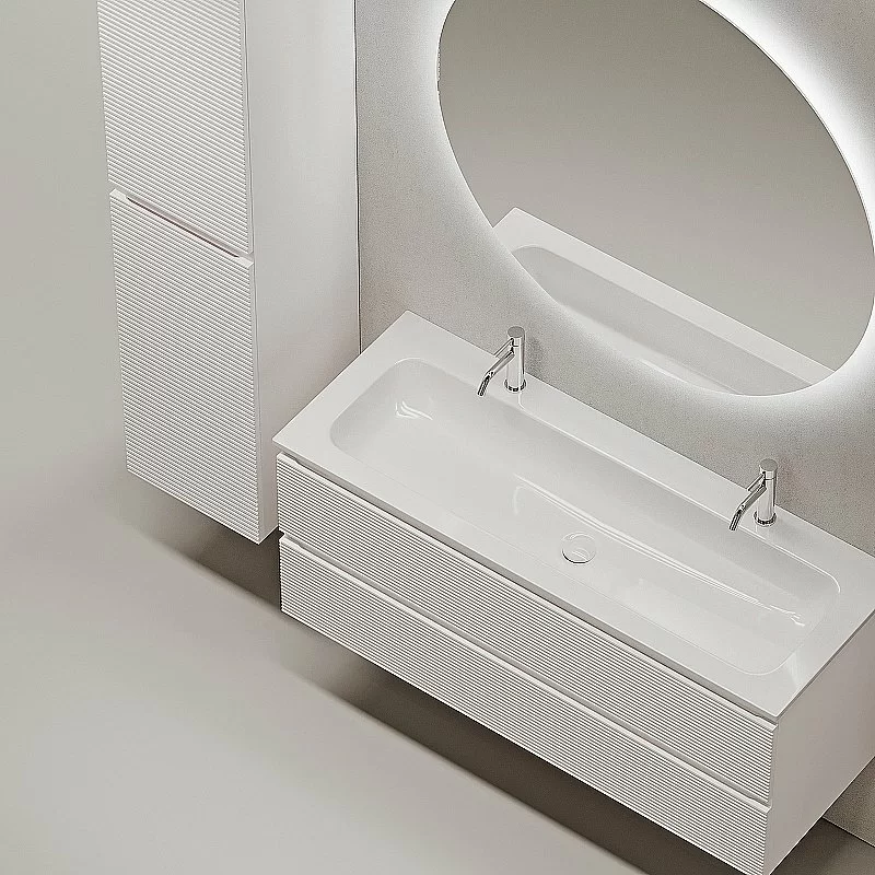 Тумба с раковиной Sancos Folk 120 FL120W Bianco для ванной в интернет-магазине Sanbest
