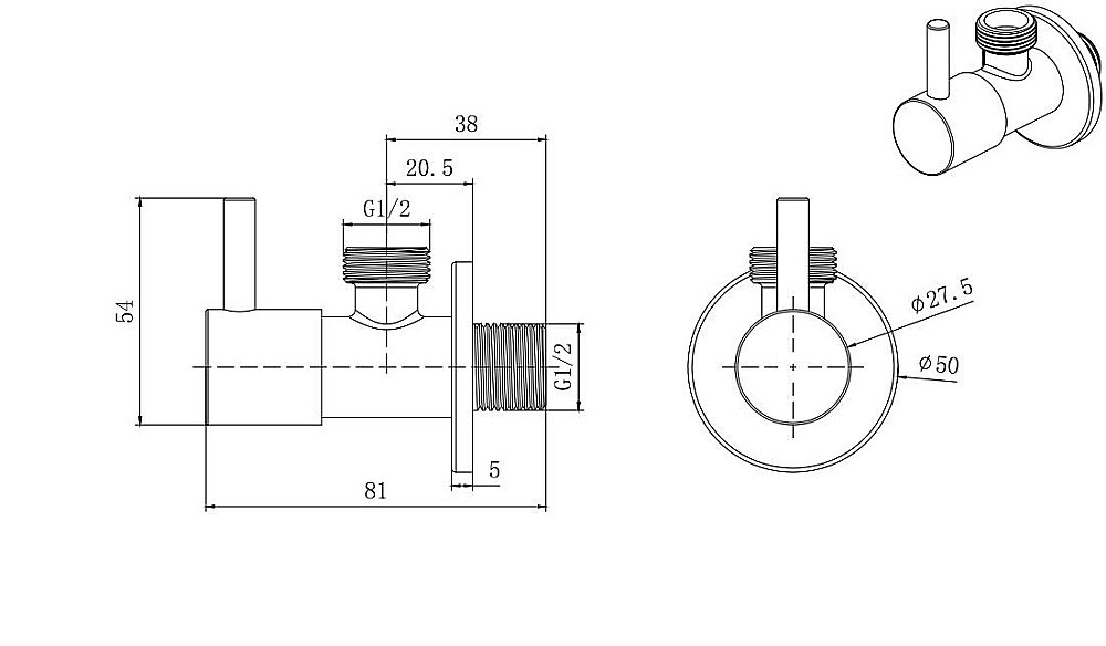 Подключение для шланга Aquatek AQ2450MB черный матовый купить в интернет-магазине сантехники Sanbest