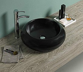 Раковина накладная Ceramalux NC 46 7031AMB черная матовая купить в интернет-магазине Sanbest