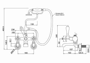 Смеситель для ванны Burlington Regent ANR17-QT хром/ручки белые купить в интернет-магазине сантехники Sanbest