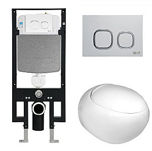 Унитаз с инсталляцией WeltWasser AMBERG 497 + JECKENBACH 004 GL-WT + AMBERG RD-MT CR купить в интернет-магазине Sanbest