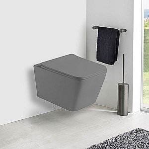 Унитаз подвесной Vincea Q-Line VT1-12MG безободковый, с крышкой микролифт, серый матовый купить в интернет-магазине Sanbest