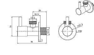 Подключение для шланга Aquatek AQ2450MB черный матовый купить в интернет-магазине сантехники Sanbest