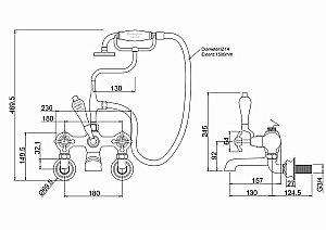 Смеситель для ванны Burlington Regent ANR17-QT хром/ручки белые купить в интернет-магазине сантехники Sanbest