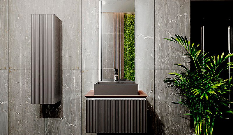 Тумба с раковиной Jorno Strong 80 антрацит для ванной в интернет-магазине Sanbest