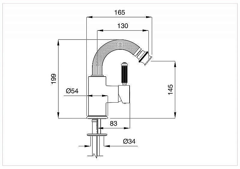 Смеситель для биде Cezares APHRODITE-BS2  хром/ручка белая купить в интернет-магазине сантехники Sanbest