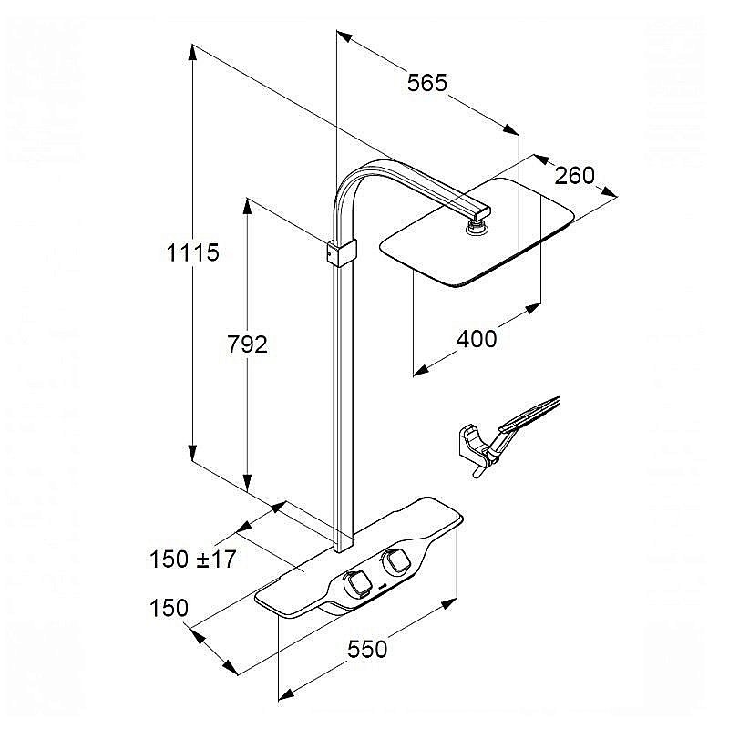 Душевая система Kludi Coockpit Discovery 802009100 купить в интернет-магазине сантехники Sanbest