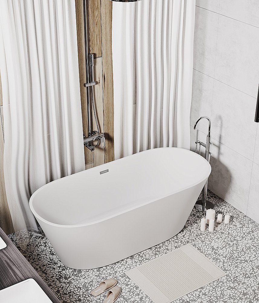 Ванна акриловая Grossman Forta GR-1503M 170x75 белая матовая купить в интернет-магазине Sanbest