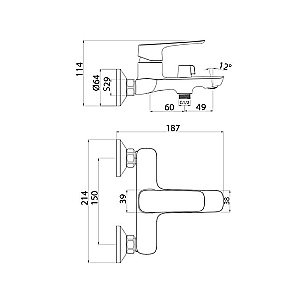 Смеситель для ванны IDDIS Sign SIGSB02i02WA купить в интернет-магазине сантехники Sanbest