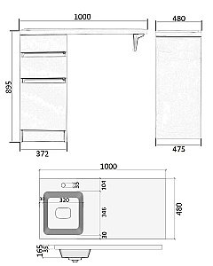 Тумба с раковиной Orange Sistema ST-40TUW 40 для ванной в интернет-магазине Sanbest