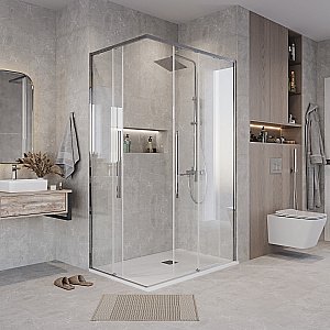 Душевой уголок Grossman Galaxy 300.K33.01.9070.10.00 90x70 стекло прозрачное/профиль хром купить в интернет-магазине Sanbest