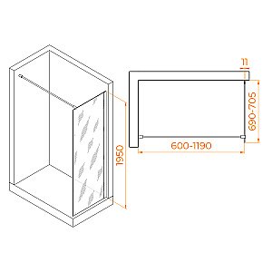 Душевое ограждение RGW WA-002W 70 стекло прозрачное/профиль белый купить в интернет-магазине Sanbest