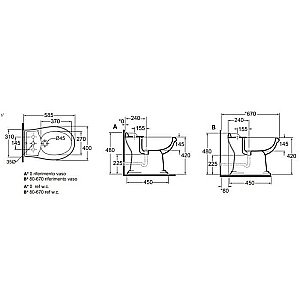 Биде напольное приставное AZZURRA Jubilaeum JUB510 купить в интернет-магазине Sanbest