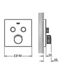 Смеситель для душа Grohe Grohtherm SmartControl 29158LS0 купить в интернет-магазине сантехники Sanbest