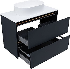 Тумба с раковиной Allen Brau Activity 90 1.34005.AM антрацит матовый/черный брашированный для ванной в интернет-магазине Sanbest