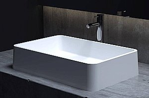 Раковина накладная Salini Gloria 07 1102207M 59,5 из искусственного камня S-Stone, белая матовая купить в интернет-магазине Sanbest