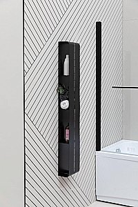 Полка Aquanet Магнум H 20х130 326459 черная матовая купить в интернет-магазине сантехники Sanbest