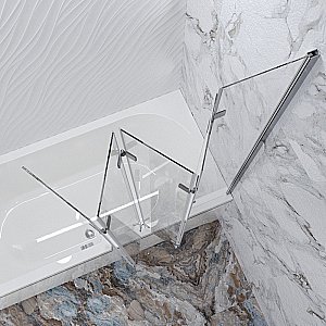 Шторка для ванны Радомир 116х140 прозрачная/хром купить в интернет-магазине Sanbest