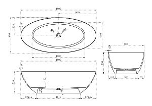 Ванна карбоновая ABBER Karbon AK9002-1.8 180х85 черная купить в интернет-магазине Sanbest