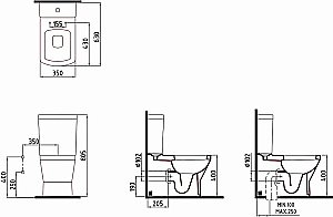 Унитаз-компакт Bien NEPTUN NPKD06301VP0W5SZ0 белый, с крышкой микролифт, с бачком купить в интернет-магазине Sanbest