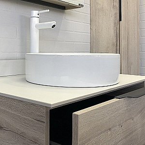 Тумба с раковиной Comforty Порто 00-00009321 75 дуб дымчатый для ванной в интернет-магазине Sanbest