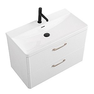 Тумба с раковиной BelBagno DUE-800-2C-SO-BL-P Bianco Lucido для ванной в интернет-магазине Sanbest