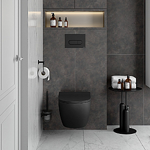 Унитаз подвесной VitrA Sento 7748B083-0101 безободковый, матовый черный купить в интернет-магазине Sanbest