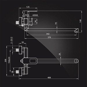 Смеситель для ванны Elghansa MONDSCHEIN NEW 5302233 купить в интернет-магазине сантехники Sanbest