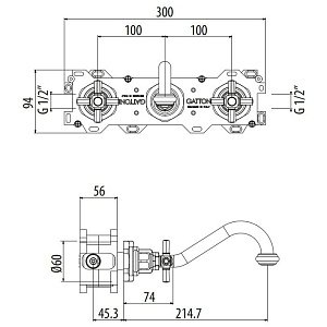 Смеситель для раковины Gattoni TRD TR105/18C0 купить в интернет-магазине сантехники Sanbest