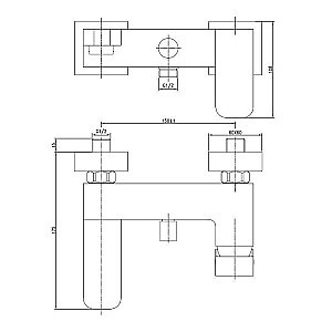 Смеситель для ванны Aquanet Cubic SD90441 купить в интернет-магазине сантехники Sanbest
