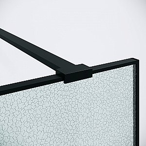 Душевая перегородка Niagara Nova 90 NG-781-90BLACK профиль черный матовый/стекло эффект битого стекла купить в интернет-магазине Sanbest