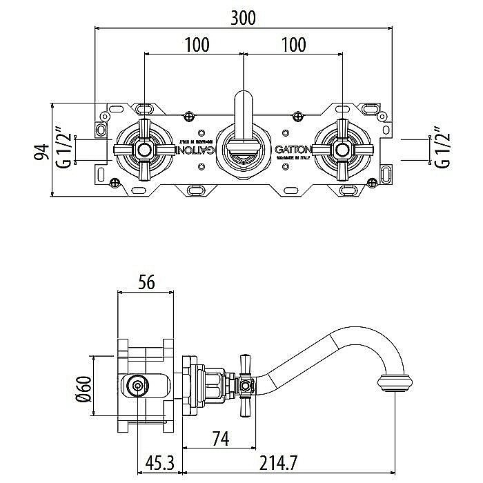 Смеситель для раковины Gattoni TRD TR105/18C0 купить в интернет-магазине сантехники Sanbest